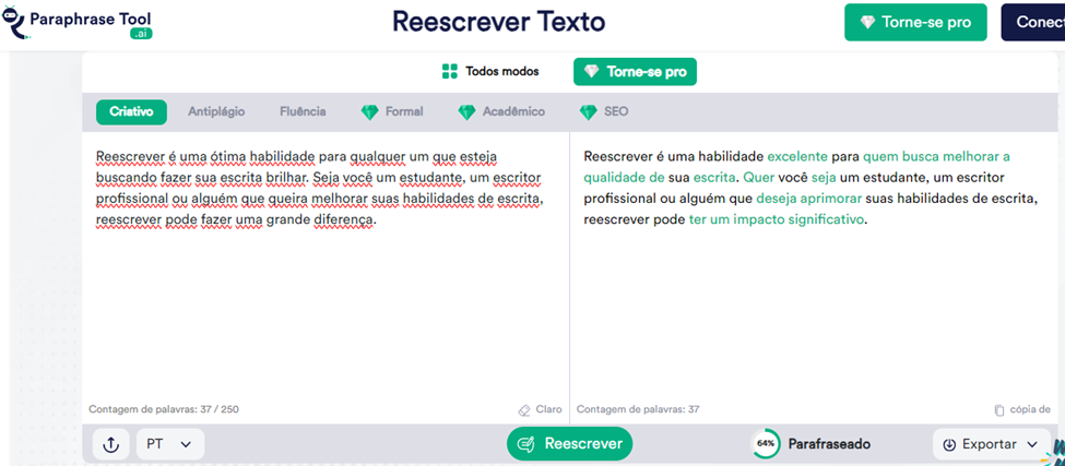 Ferramenta de Reescrita: Paraphrasetool.ai