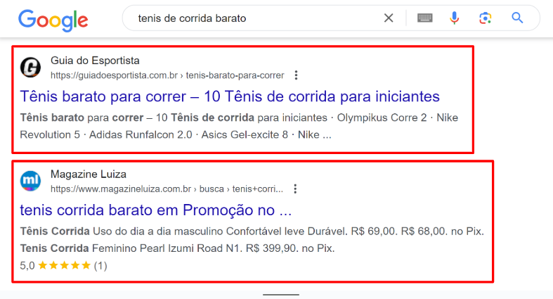 Print de busca no Google por Keywords.